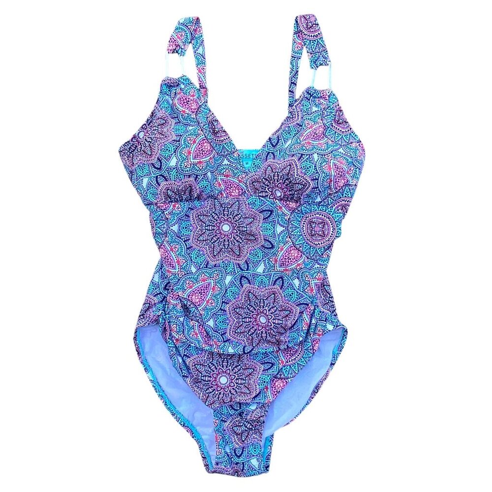 NWOT Love Your Assets by Sara Blakely Spanx Mandala Print One Piece Swimsuit-M